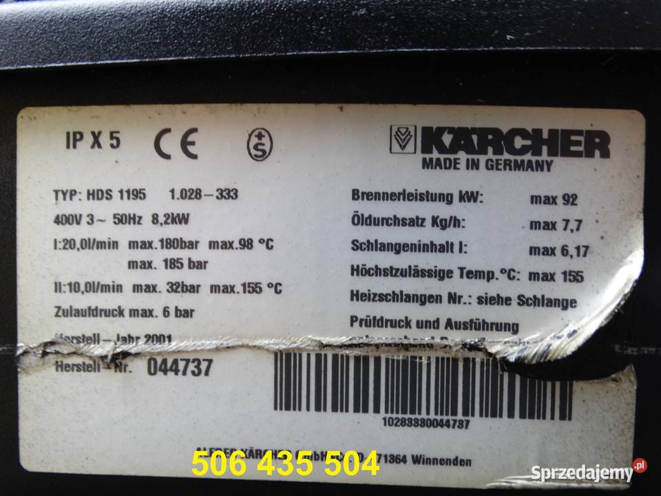 Myjka Ciśnieniowa Karcher HDS 1195 S ECO silnik mazowieckie Radom