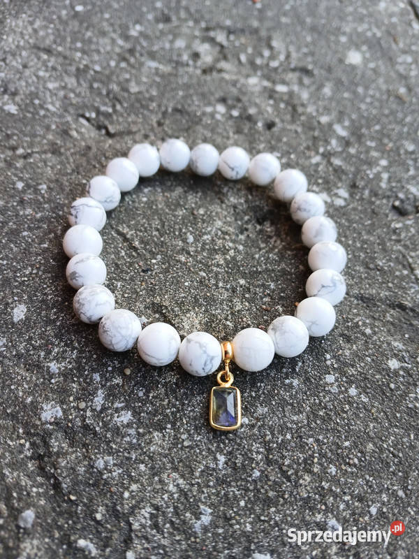 Bransoletka damska Howlit Lux 8mm i Topaz Kielce