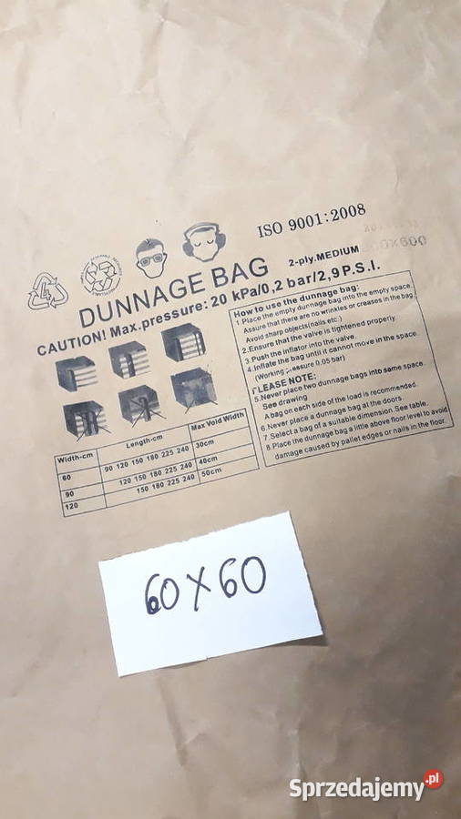 Worki sztauerskie izolacja do transportu 9060 Magazynowanie sprzedam