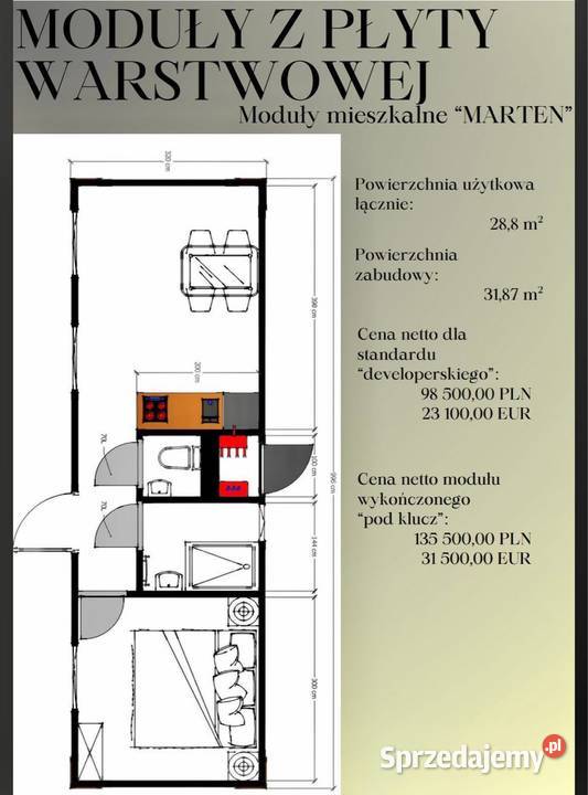 Na sprzedaż dom modułowy 28.8m2 dolnośląskie
