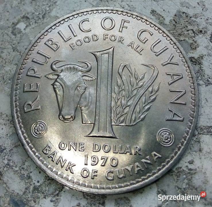 GUYANA 1 DOLLAR 1970 rFAOŁADNA MIEDZIONIKIEL Legionowo