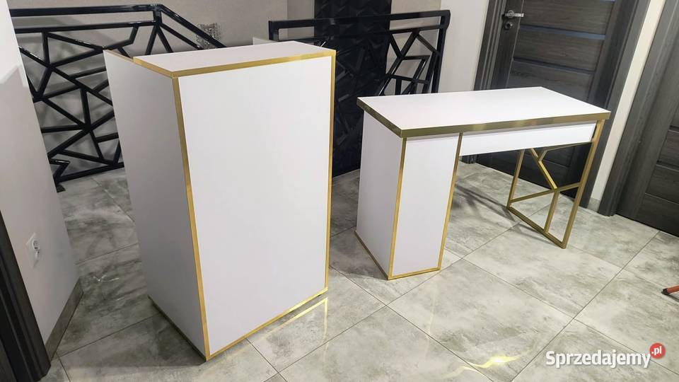 Biurko kosmetyczne manicure dwustanowiskowe Nowe Fryzjerstwo i kosmetyka Sierakowice