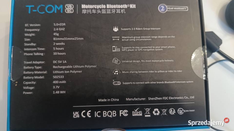 Interkom motocyklowy Tychy