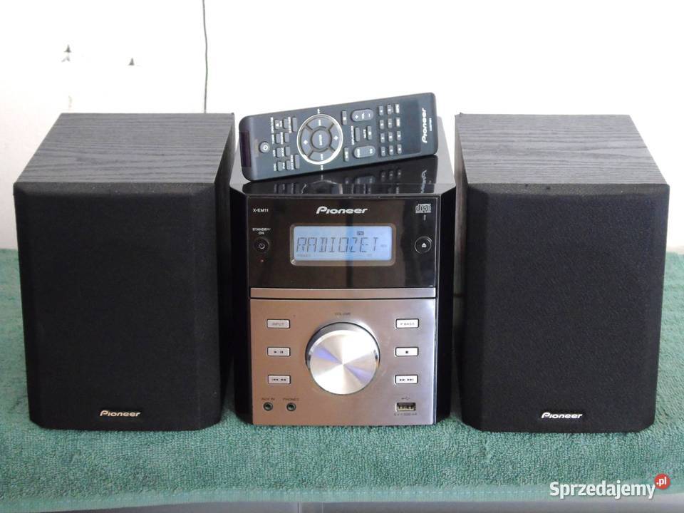 Wieża Pioneer pilot CD USB mp3 AUX kolumny