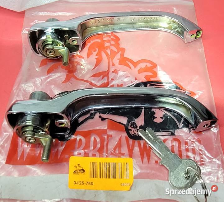 VW T1 T2 ogórek 6368 komplet klamek drzwi chrom osobowe