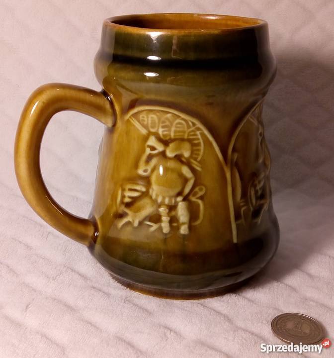 Porcelanowy szkliwiony Kufel brązowy 125 Rogoźnik