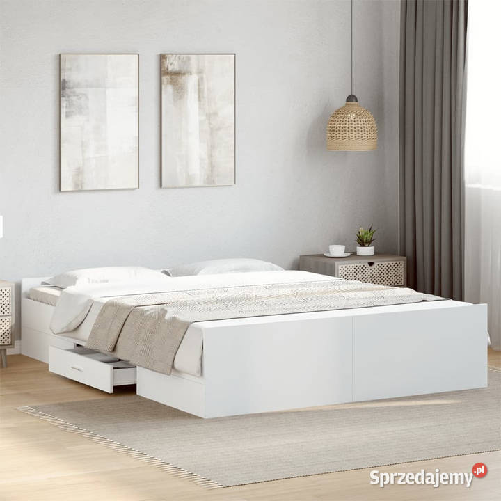 Rama łóżka z szufladami biała 160x200 WM3280279 203cm sprzedam