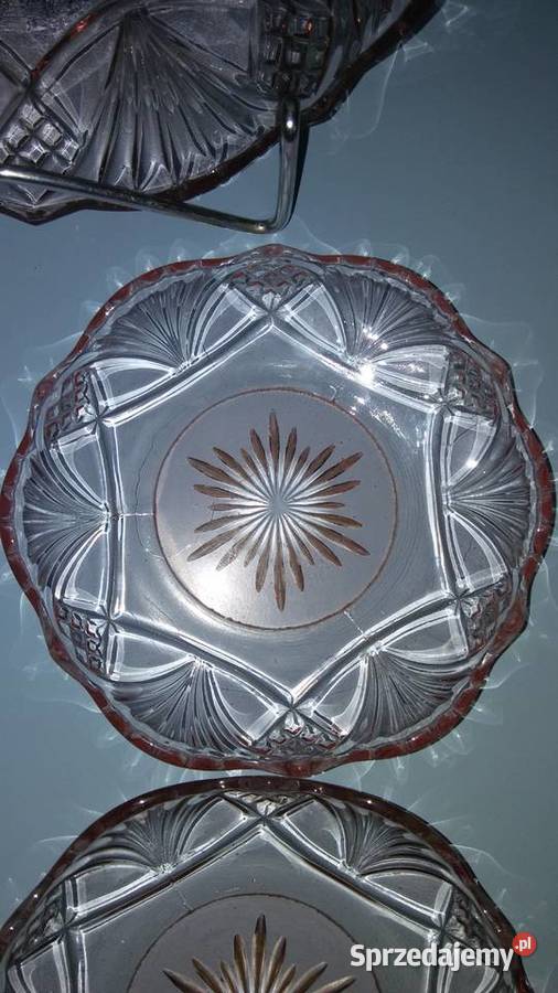 Zestaw szklany 14 Hortensja różowe talerze Łódź sprzedam