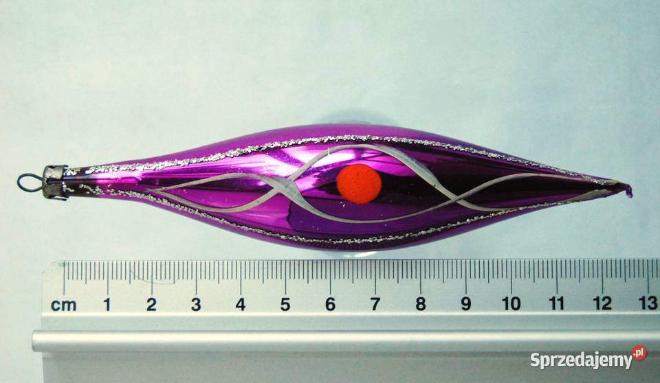 Stara bombka szklana ręcznie malowana sopel Lublin