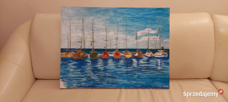 Obraz Port Jastarnia 2014 Sygnatura wym 6080 Katowice