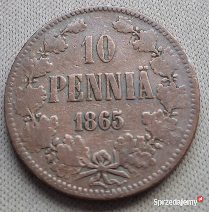 FINLANDIA OKUPACJA ROSYJSKA10 PENNIA1865 r Legionowo