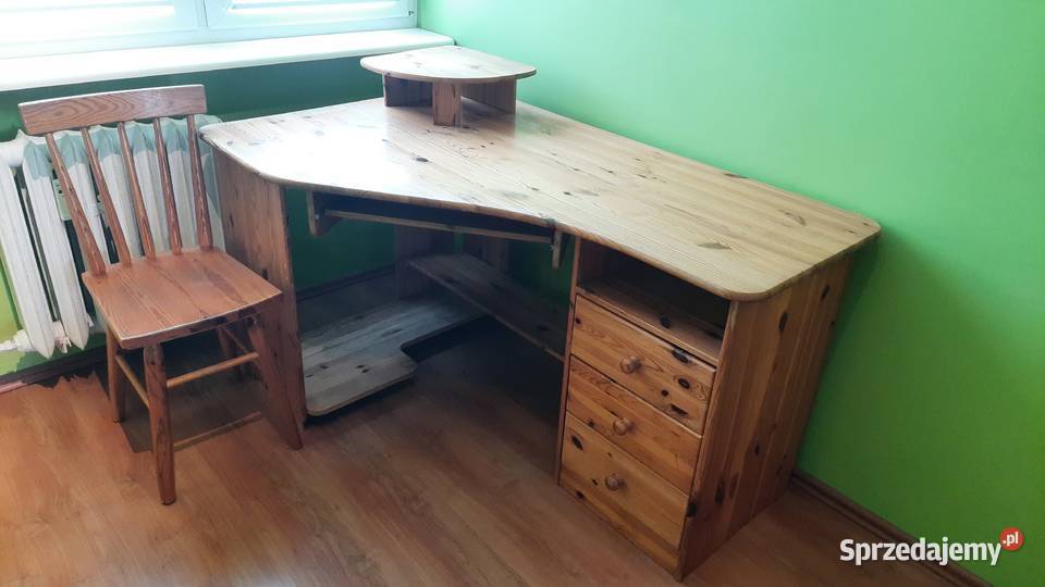 Komplet mebli sosnowych biurko komoda szafa
