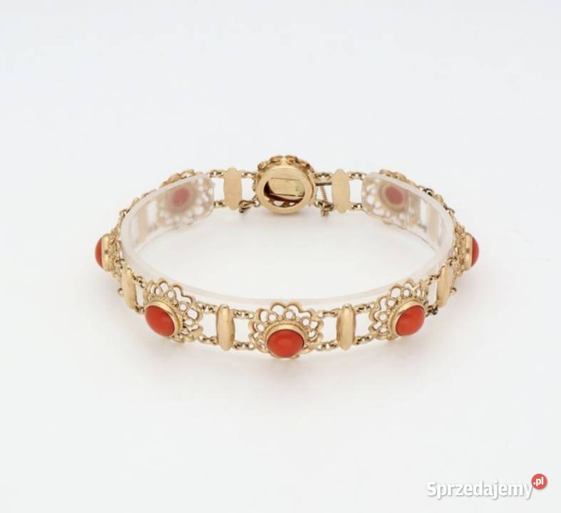 Złota bransoletka z koralem 14k małopolskie Zakopane