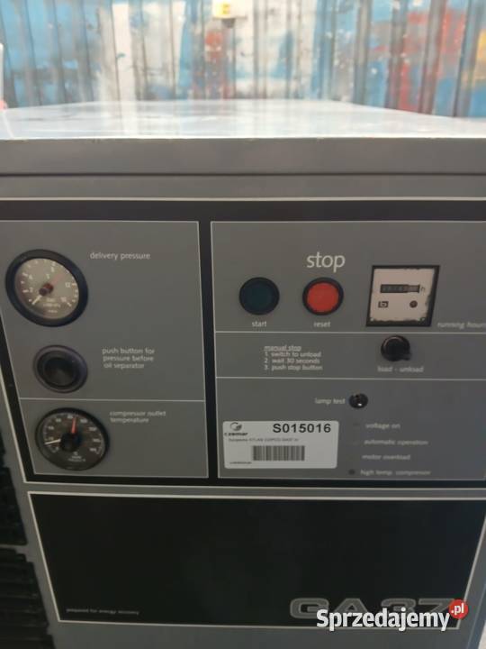 Sprężarka śrubowa ATLAS COPCO GA37 37kW 465m3min Wilków sprzedam