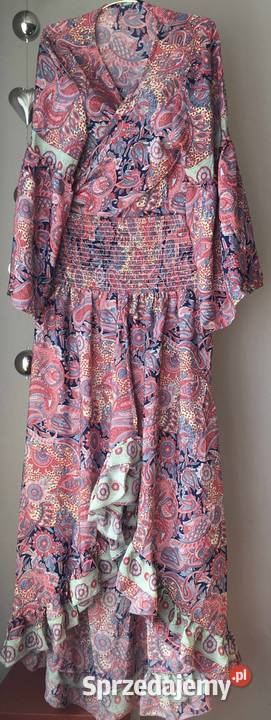 Komplet BOHO bluzka spódnica jedwab 12 kolorów Warszawa