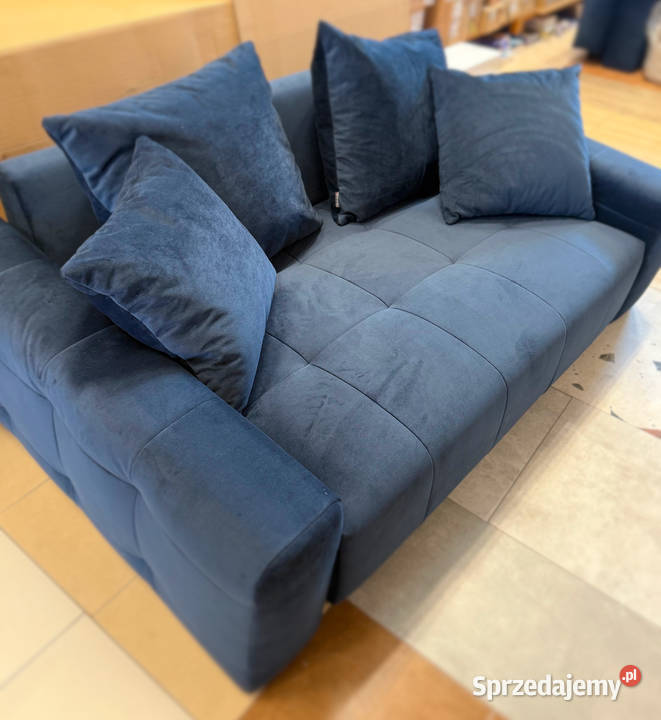 Sofa tapicerowana polska produkcja granatowa 130cm Rakoniewice