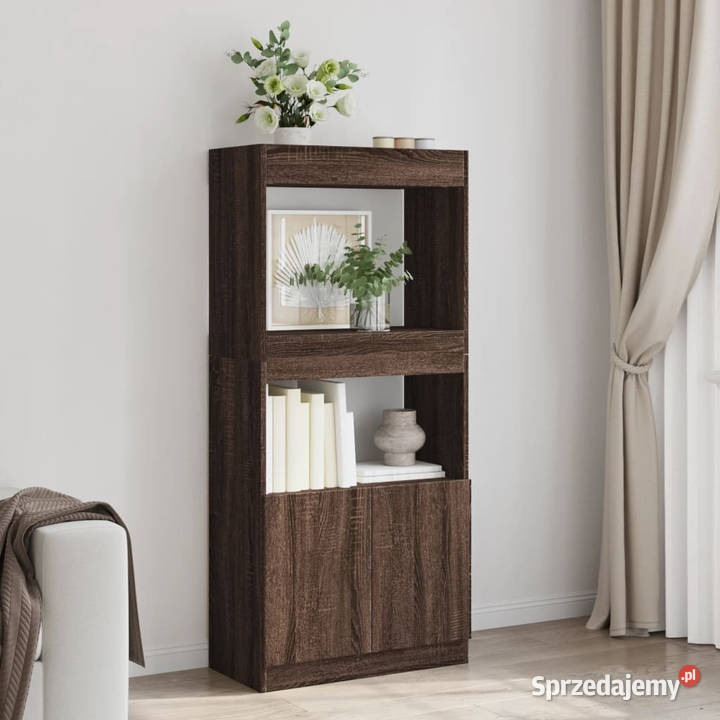 Wysoka szafka brązowy dąb 63x33x140 WM855112 Warszawa
