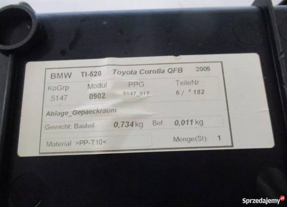 TOYOTA COROLLA E11 SCHOWEK NA LEWAREK 6499502010 Nowy Tomyśl
