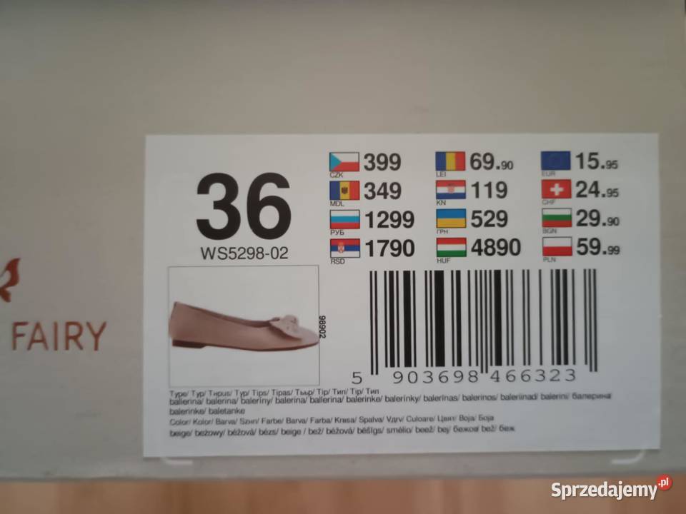 baleriny dzewczęce 36 długość wkładki 22 22cm Myślenice sprzedam