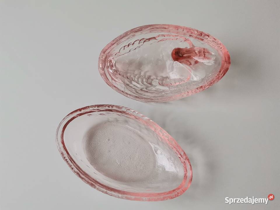 Stara różowa bomboniera figurka Kaczka HSG Katowice