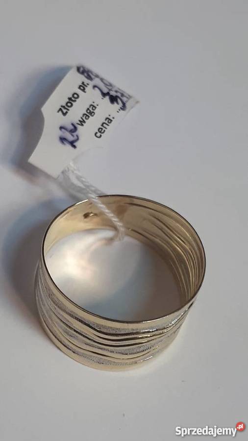 Złoty Pierścionek Blaszka R22 PR 585 Gliwice