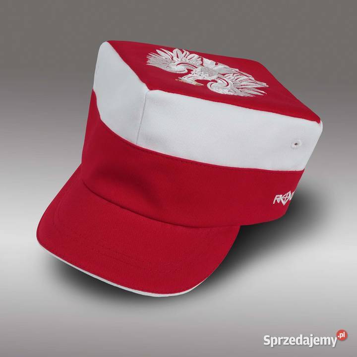 Nowa czapka Rogatywka biało czerwona z białym Uniseks Poznań