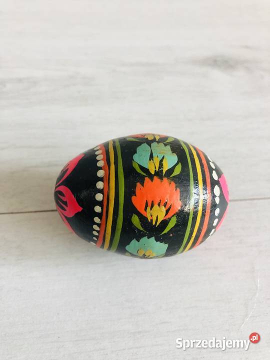 Pisanka drewniana PRL Wielkanoc ozdoby łódzkie Łódź