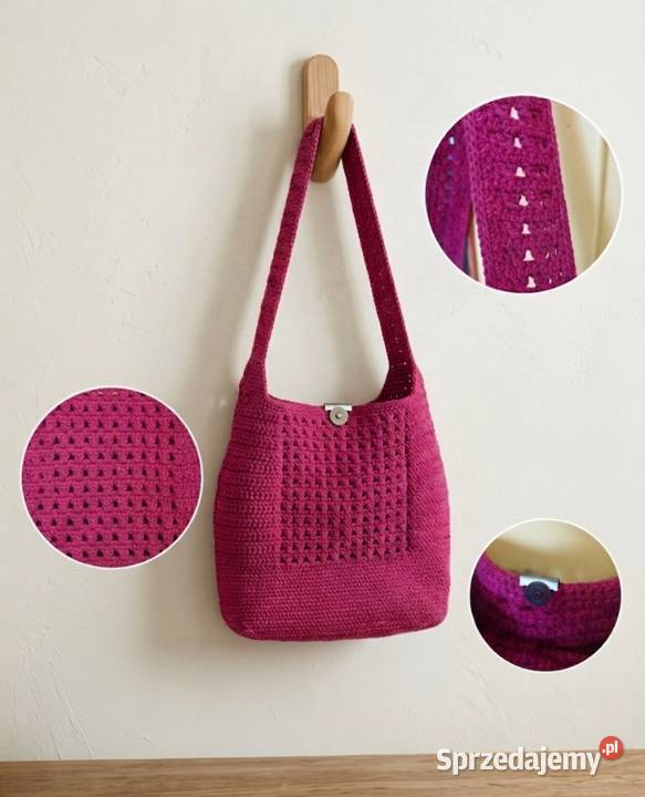 Duża ażurowa torba na ramię crochet ręcznie Moda i Styl Piotrków Trybunalski