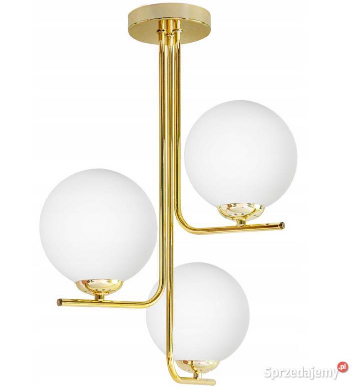LAMPA SUFITOWA WISZĄCA SZKLANA KULE ZŁOTA Gold Choroszcz