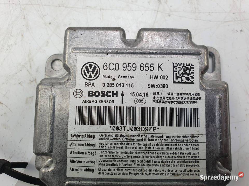 SENSOR AIRBAG SKODA FABIA III 6C0959655K Pozostałe Lipno