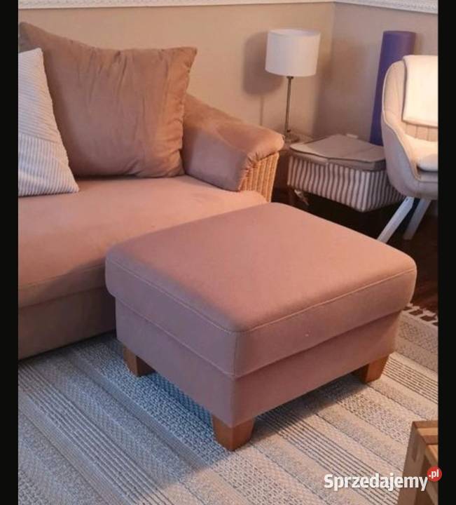 Kanapa z elementami rattanu f spania sprzedam