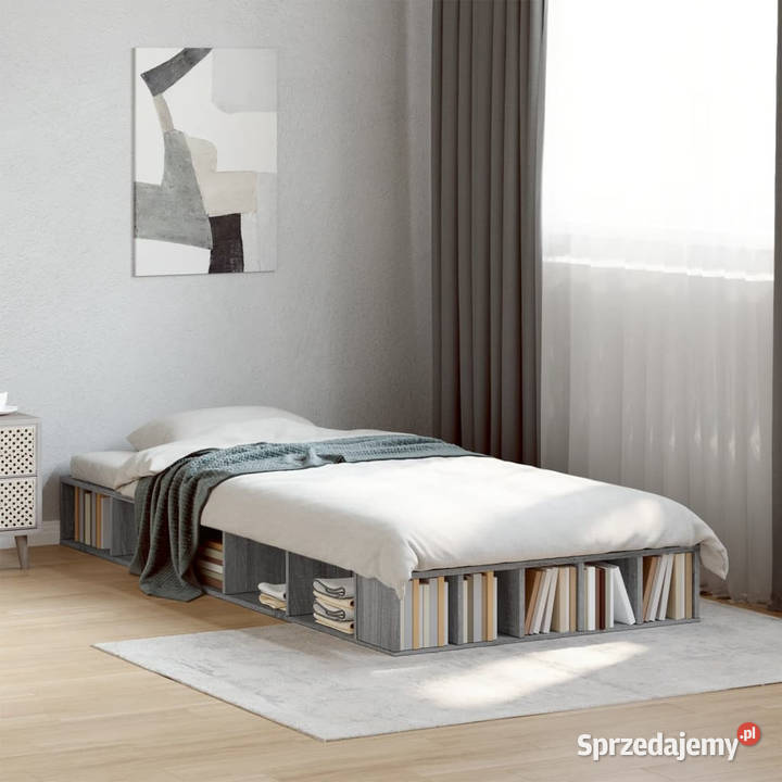 Rama łóżka szary dąb sonoma materiał 90cm Łóżka Warszawa sprzedam