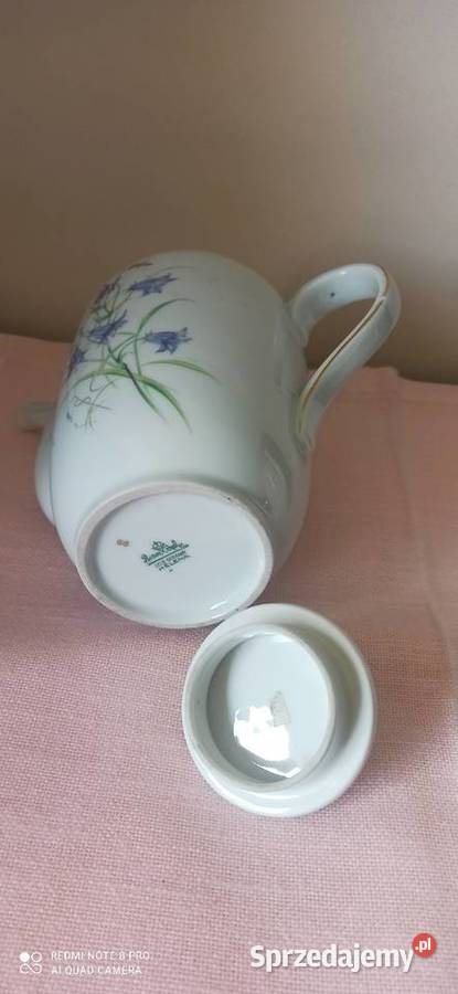 Dzbanek do kawy Rosenthal Helena1941 r Fiołki Porcelana i szkło pomorskie Gdańsk