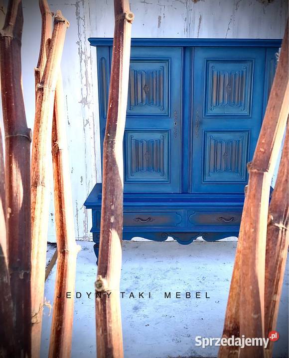 Kredenswitryna vintage niebieski shabby chic podkarpackie Jarosław