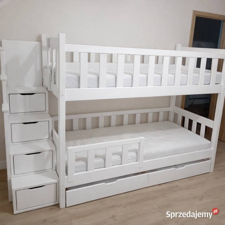 Łóżko drewniane ze schodami Meble Łódź sprzedam