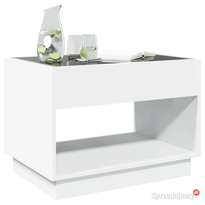 Stolik kawowy z LED Infinity biały 70x50x50 mazowieckie Warszawa