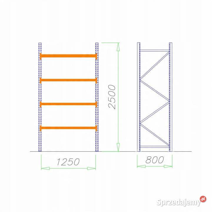 REGAŁ MAGAZYNOWY METALOWY WYTRZYMAŁY MRTK50