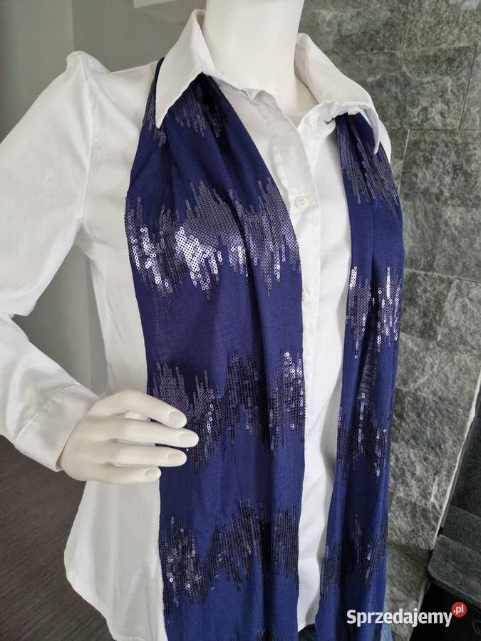 Granatowy szalik z cekinami Nowogard