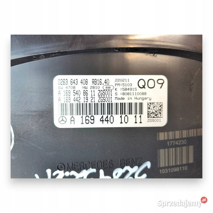 LICZNIK ZEGARY A1694401011 Mercedes W169 W245 20 Chełm sprzedam