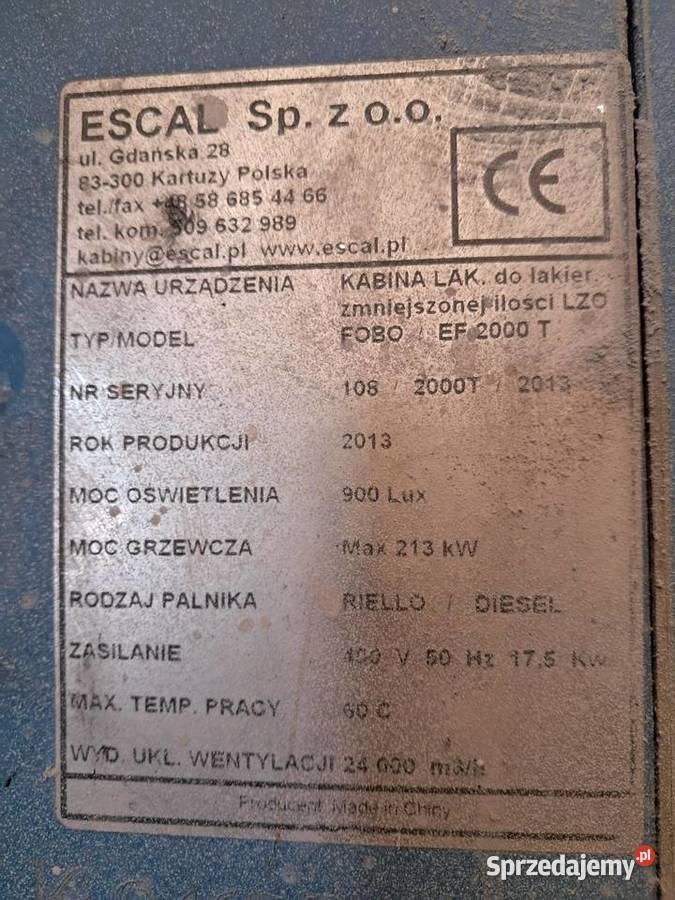 Kabina lakiernicza EF 2000 T FOBO śląskie Gliwice