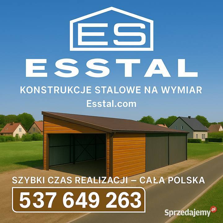 Garaż Blaszany 2 bramy Hala MAGAZYNKonstrukcja 310zł/m2 Sprzedaż łódzkie Zduńska Wola