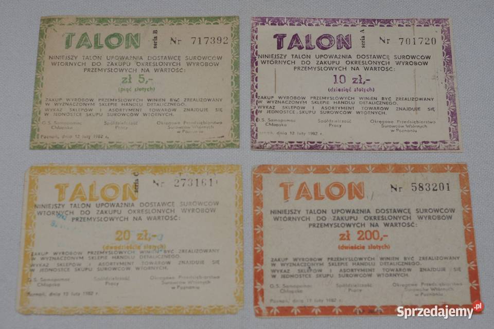 Talony makulaturowe Poznań II Numizmatyka Płock