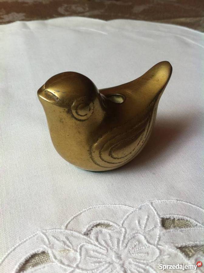 mosiężny ptaszek podbity suknem Miłobądz