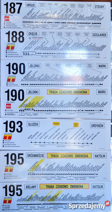 Tablice aurtobusowe zbiory na sprzedaż Inne mazowieckie Warszawa