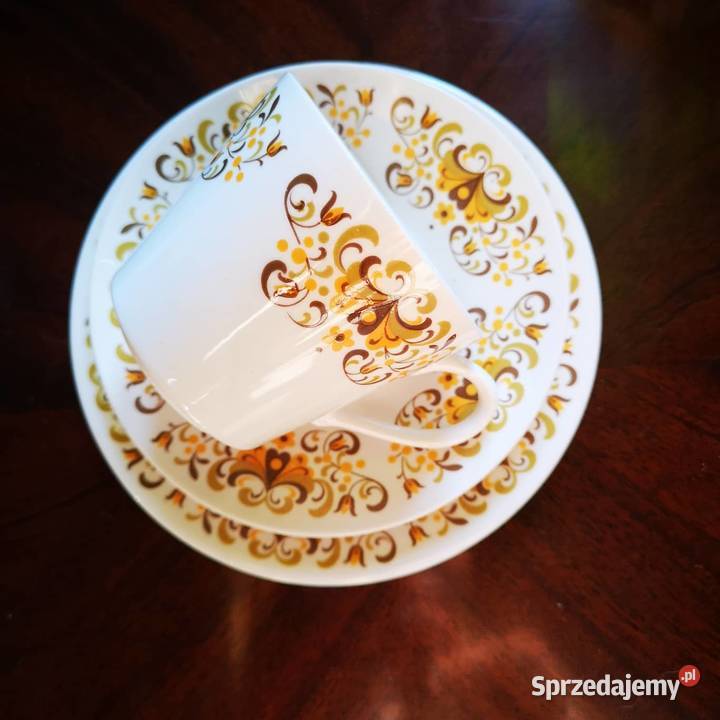 Filiżanka z talerzykiem deserowym Queen Anne Porcelana i szkło Gdańsk
