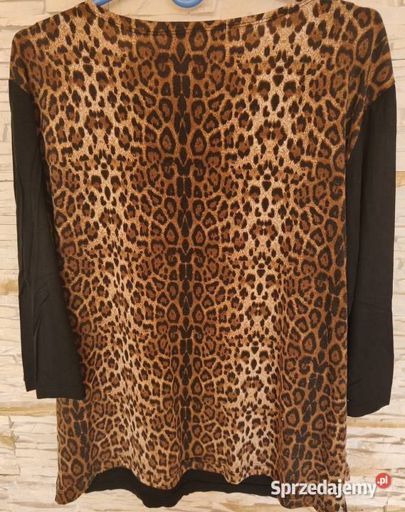 Bluzka panterka z 34rękawem brązowy/beżowy Gdańsk sprzedam