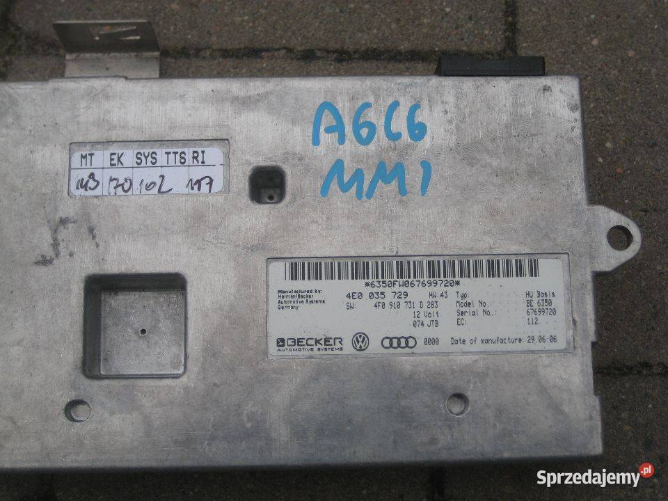 audi a6 c6 sterownik moduł MMI becker 4e0035729 Rakoniewice