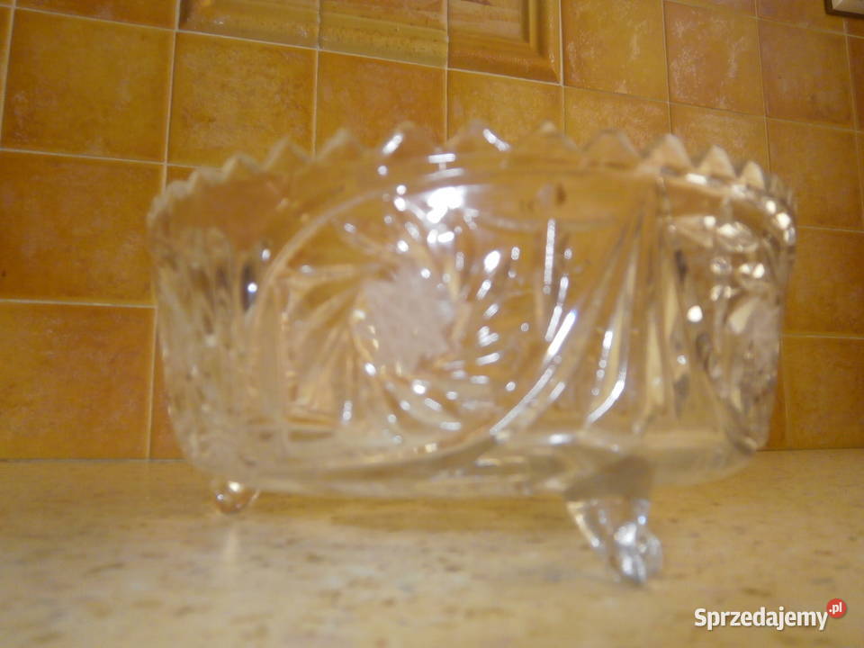Kryształ PRL huta Zawiercie misa z nóżkami Porcelana i szkło Łódź
