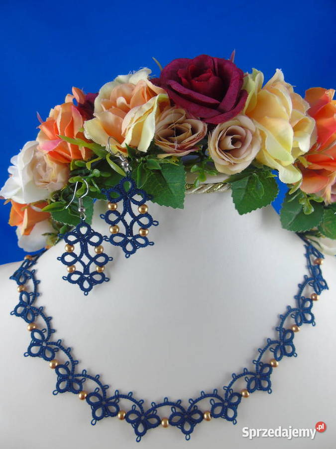 Biżuteria frywolitkowa Wiśniowa