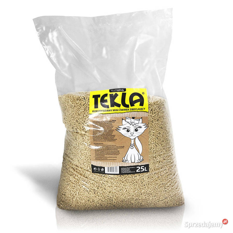 Żwirek kukurydziany zbrylający kota Tekla 25L warmińsko-mazurskie Małe Bałówki